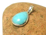 Blue Teardrop Smithsonite Sterling Silver 925 Gemstone Pendant