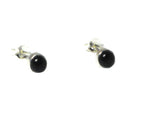 Round BLACK ONYX Sterling Silver Gemstone Stud Earrings 925 - 5 mm