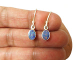 Small Fiery Oval Australian Opal Sterling Silver 925 Gemstone Drop Dangle Earrings- 5 x 7 mm