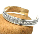 Chunky Adjustable Unisex 925 Sterling Silver Bangle Bracelet