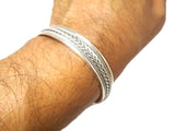 Chunky Adjustable Unisex 925 Sterling Silver Bangle Bracelet