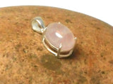 Pink Oval Rose QUARTZ Sterling Silver 925 Gemstone Pendant