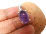 Purple Oval AMETHYST Sterling Silver 925 Gemstone Pendant
