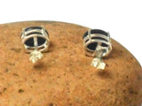 Oval Black Onyx Sterling Silver Stud Earrings 925 - 8 x 10 mm