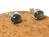 LABRADORITE Oval Shaped Sterling Silver Stud Earrings - 8 x 10  mm