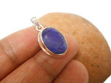 Small Milky Blue Oval SAPPHIRE Sterling Silver 925 Pendant