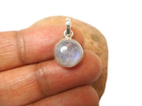 Small Round MOONSTONE Sterling Silver 925 Gemstone Pendant