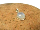 Small Round MOONSTONE Sterling Silver 925 Gemstone Pendant