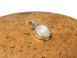 Small Oval MOONSTONE Sterling Silver 925 Gemstone Pendant