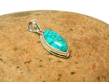 Small Blue Marquise TURQUOISE Sterling Silver 925 Gemstone Pendant