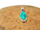 Small Blue Marquise TURQUOISE Sterling Silver 925 Gemstone Pendant