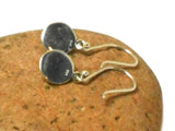 Round Blue LAPIS LAZULI Sterling Silver Gemstone Drop Dangle Earrings 925