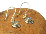 Fiery Round MOONSTONE Sterling Silver Gemstone Drop Dangle Earrings 925