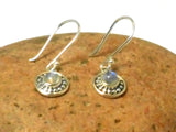 Fiery Round MOONSTONE Sterling Silver Gemstone Drop Dangle Earrings 925
