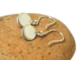 Fiery Round MOONSTONE Sterling Silver Gemstone Drop Dangle Earrings 925