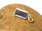 Purple Rectangular AMETHYST Sterling Silver 925 Gemstone Pendant