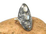 Grade 'A' Moonstone Sterling Silver 925 Gemstone Ring - Size Q
