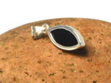 Marquise Shaped Black ONYX Sterling Silver 925 Gemstone Pendant