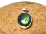 Fiery Oval LABRADORITE  Sterling Silver 925 Gemstone Pendant