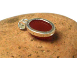Oval Orange Carnelian Sterling Silver 925 Gemstone Pendant