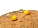 Butterscotch AMBER Sterling Silver Gemstone Oval Stud Earrings 925  - 6 x 8 mm