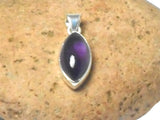 Marquise Shaped Purple AMETHYST Sterling Silver 925 Gemstone Pendant