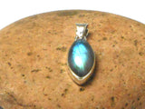 Fiery Marquise Shaped LABRADORITE  Sterling Silver 925 Gemstone Pendant