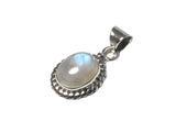 Fiery Oval MOONSTONE Sterling Silver 925 Gemstone Pendant