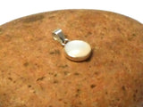 Small White Round Mother of Pearl Sterling Silver 925 Gemstone Pendant