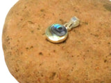 Small Round Abalone Sterling Silver 925 Gemstone Pendant