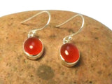 Oval Orange CARNELIAN Sterling Silver 925 Gemstone Drop Earrings