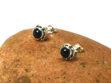 Round BLACK ONYX Sterling Silver Gemstone Stud Earrings 925 - 5 mm