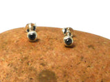 Small Round Hematite Sterling Silver Gemstone Stud Earrings 925 - 3 mm