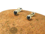 Small Round Hematite Sterling Silver Gemstone Stud Earrings 925 - 4 mm