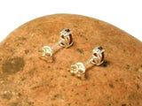 Small Red GARNET Sterling Silver 925 Stud Earrings