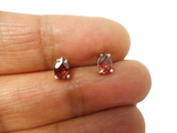 Small Red GARNET Sterling Silver 925 Stud Earrings