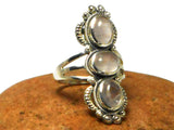 Pink ROSE QUARTZ Sterling Silver 925 Gemstone Ring