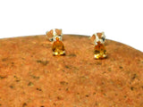 Round CITRINE Sterling Silver Gemstone Stud Earrings 925