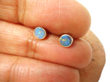 Australian Opal Sterling Silver 925 Gemstone Stud Earrings - 5 mm