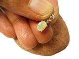 Small Oval White OPAL Sterling Silver 925 Gemstone Pendant