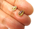 Small Green PERIDOT Sterling Silver 925 Gemstone Stud Earrings - 5 x 7 mm