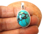 Tibetan TURQUOISE Sterling Silver 925 Gemstone Pendant