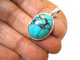 Tibetan TURQUOISE Sterling Silver 925 Gemstone Pendant