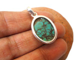 Tibetan TURQUOISE Sterling Silver 925 Gemstone Pendant