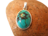 Tibetan TURQUOISE Sterling Silver 925 Gemstone Pendant