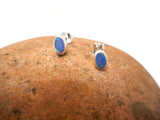 Small  Australian Opal Sterling Silver 925 Gemstone Stud Earrings- 3 x 5 mm