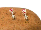 Oval  RUBY Sterling Silver 925 Gemstone Stud Earrings - 5 x 7 mm