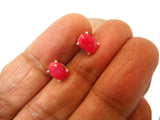 Oval  RUBY Sterling Silver 925 Gemstone Stud Earrings - 5 x 7 mm