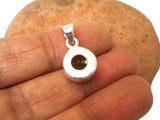 Round Green Quartz Gemstone Pendant: Bohemian Sterling SIlver Jewellery