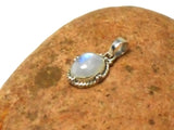 Small Oval MOONSTONE Sterling Silver 925 Gemstone Pendant